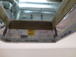 Bodentreppe Einbau 03: Luftdichte Schicht sauber abschließen.